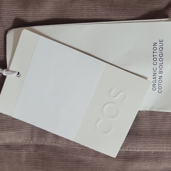 COS Womens Organic Cotton Corduroy Chino Pants Sz 6 New Beige Relaxed High Rise - Picture 2 of 9